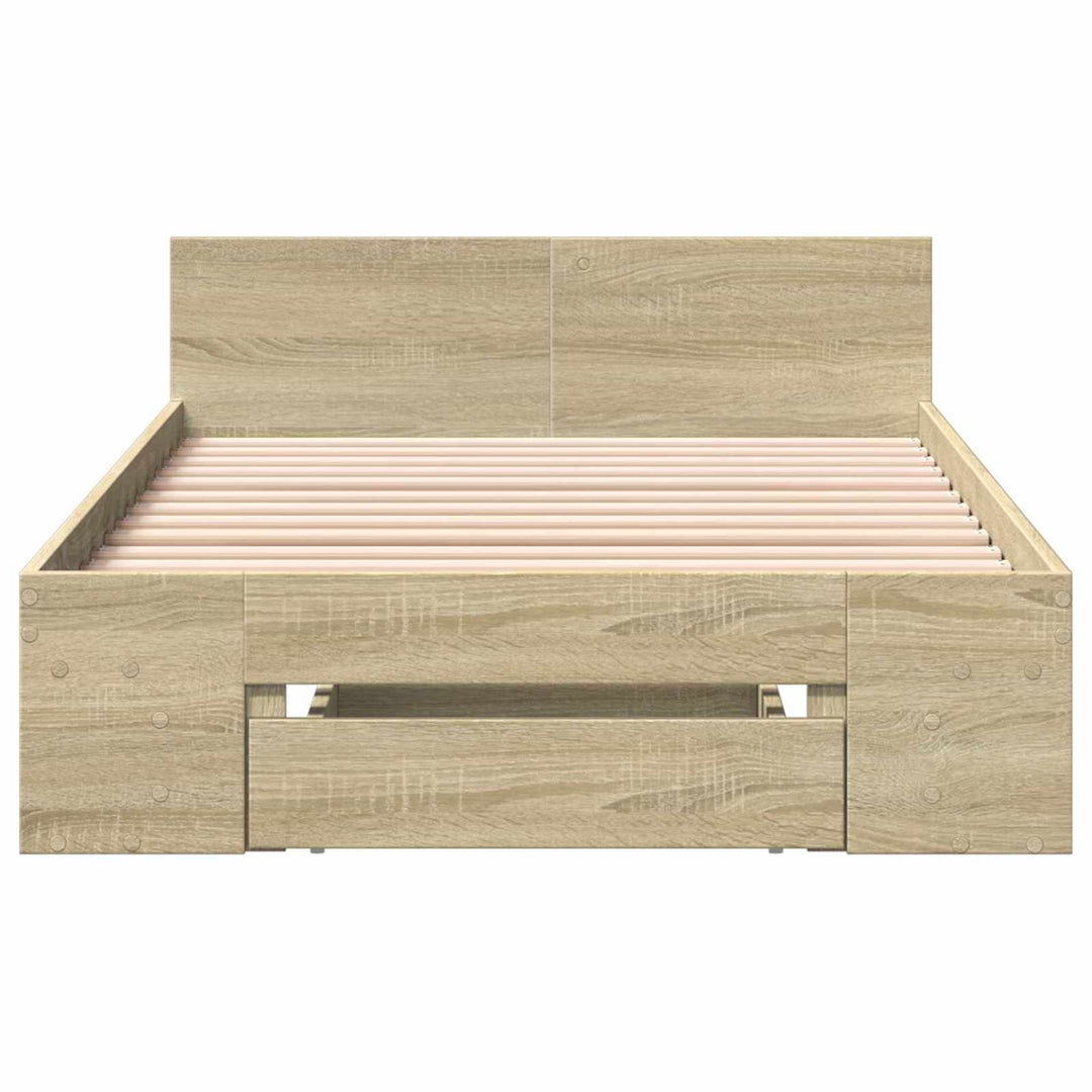 Sengestel med opbevaring Sonoma-eg 80 x 200 cm Konstrueret træ