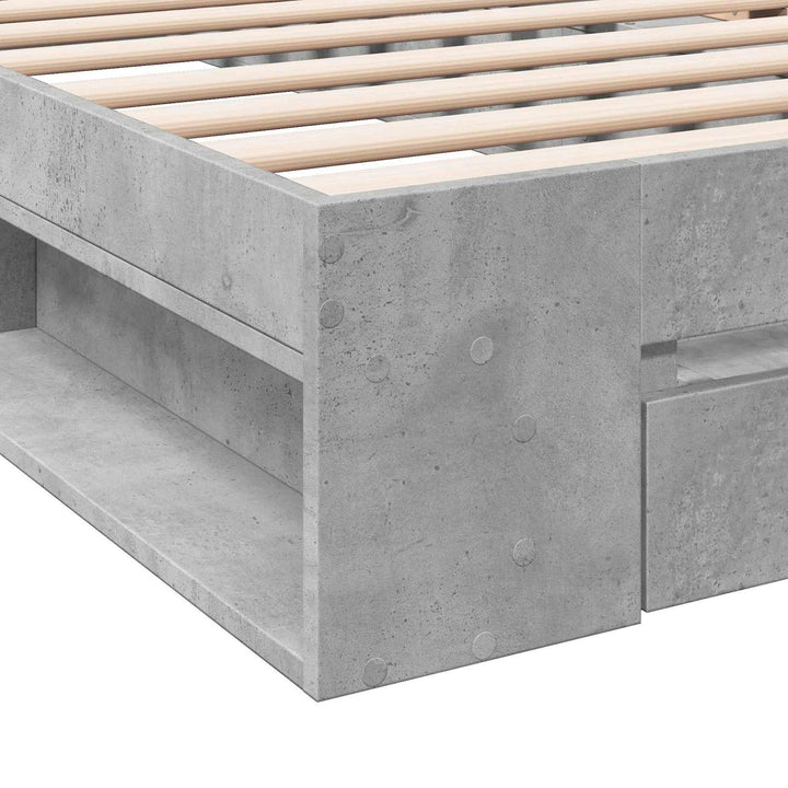 Sengestel med opbevaring Betongrå 80 x 200 cm Konstrueret træ
