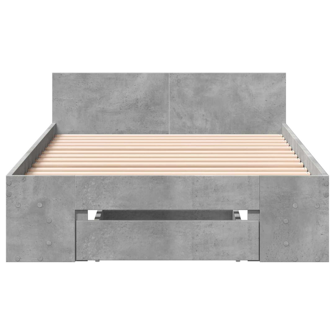 Sengestel med opbevaring Betongrå 80 x 200 cm Konstrueret træ