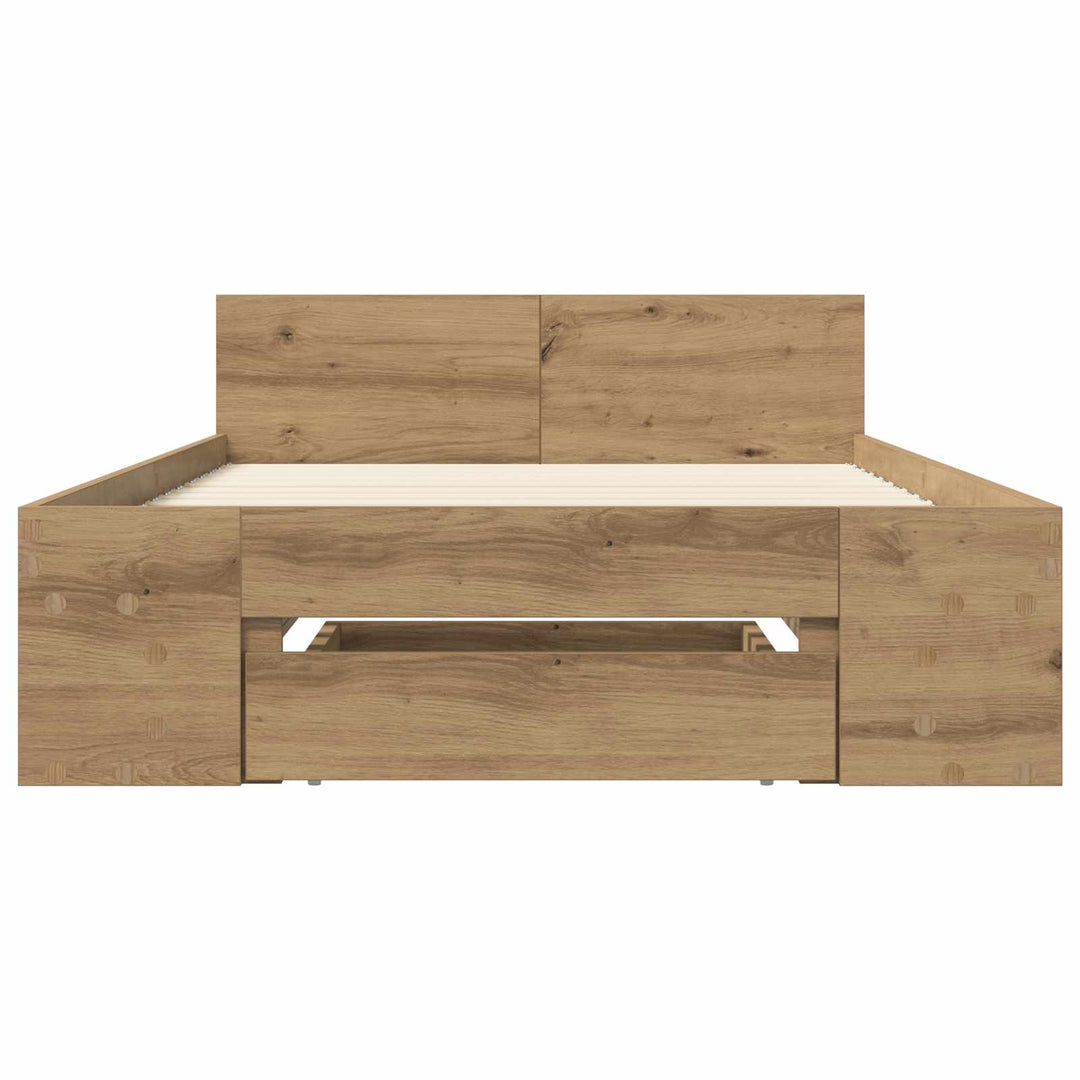 Sengestel med opbevaring Artisan-eg 80 x 200 cm Konstrueret træ