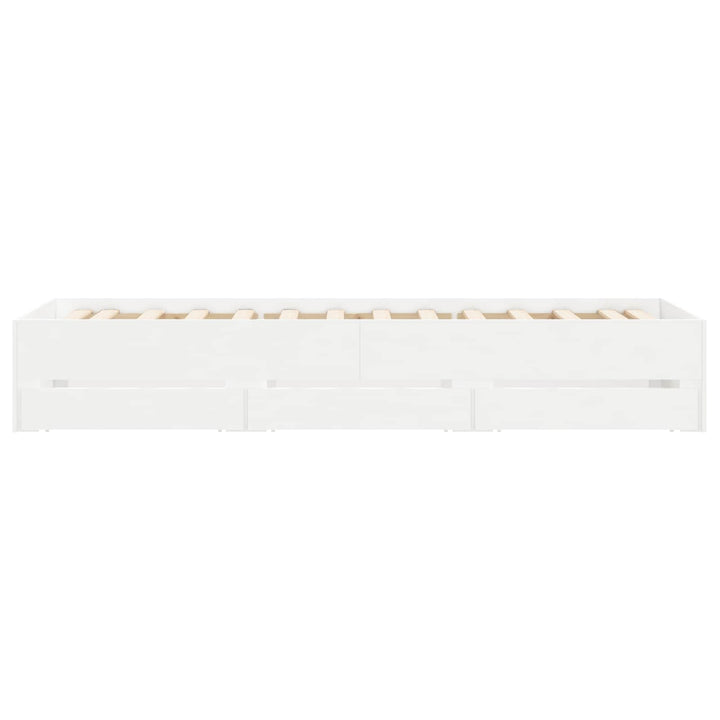 Sengestel med opbevaring Hvid 80 x 200 cm Konstrueret træ