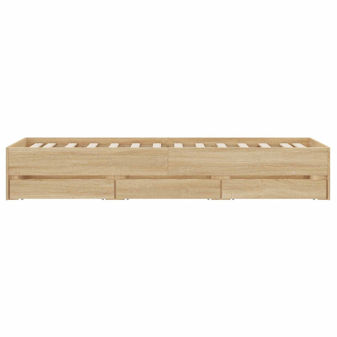Sengestel med opbevaring Sonoma-eg 80 x 200 cm Konstrueret træ