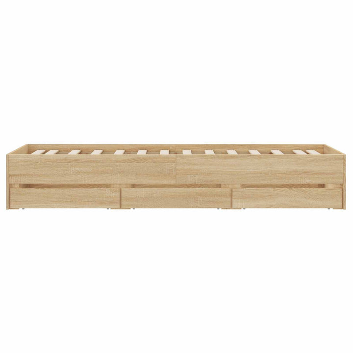 Sengestel med opbevaring Sonoma-eg 80 x 200 cm Konstrueret træ
