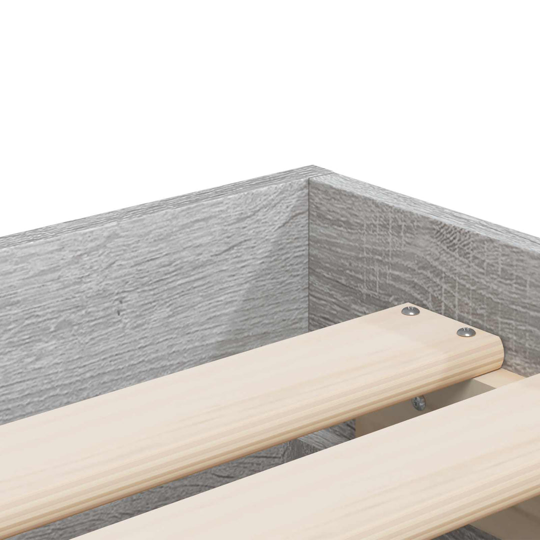Sengestel med opbevaring Betongrå 80 x 200 cm Konstrueret træ