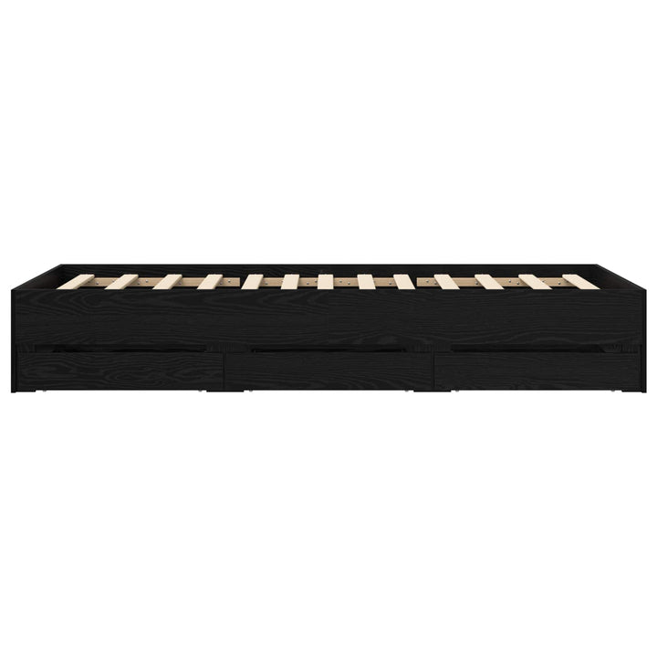 Sengestel med opbevaring Sort eg 80 x 200 cm Konstrueret træ