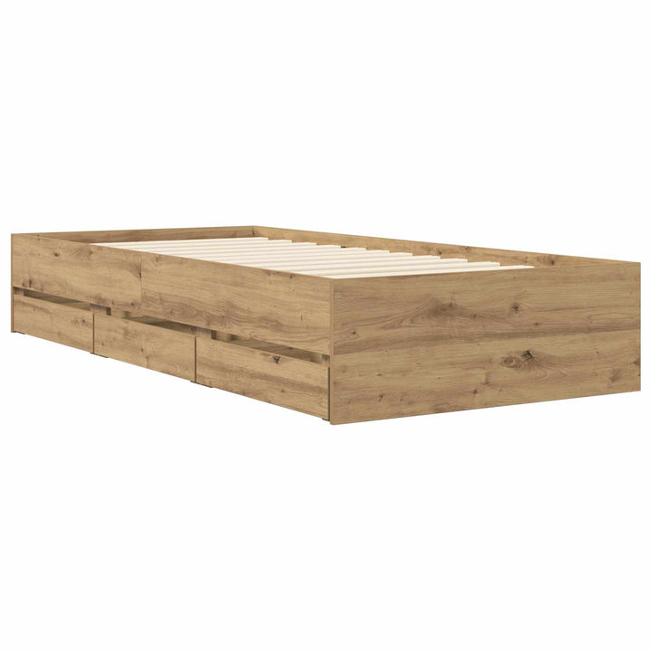 Sengestel med opbevaring Artisan-eg 80 x 200 cm Konstrueret træ