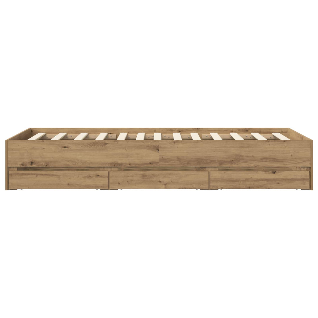 Sengestel med opbevaring Artisan-eg 80 x 200 cm Konstrueret træ