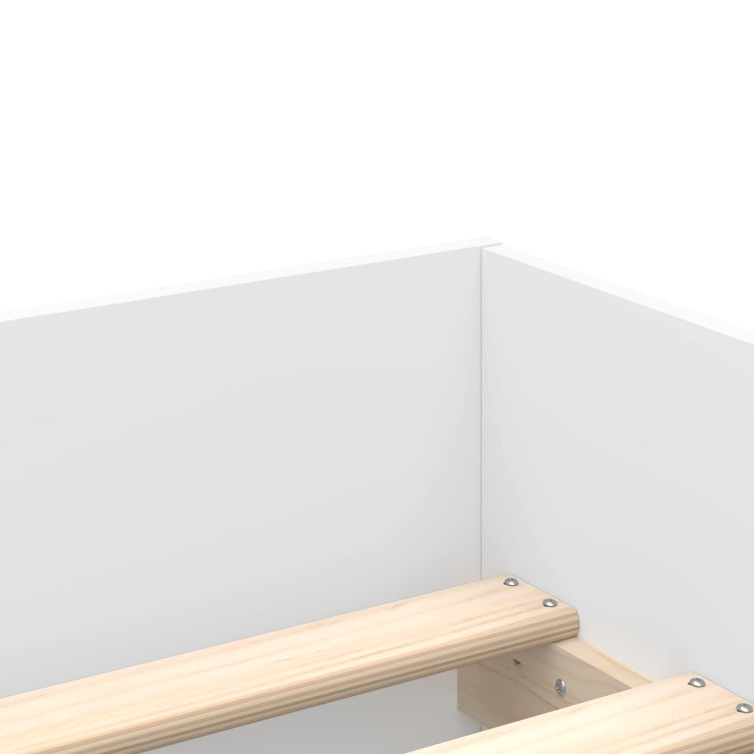 Sengestel med opbevaring Hvid 80 x 200 cm Konstrueret træ