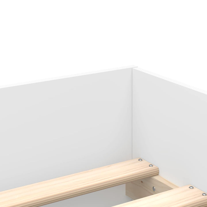 Sengestel med opbevaring Hvid 80 x 200 cm Konstrueret træ