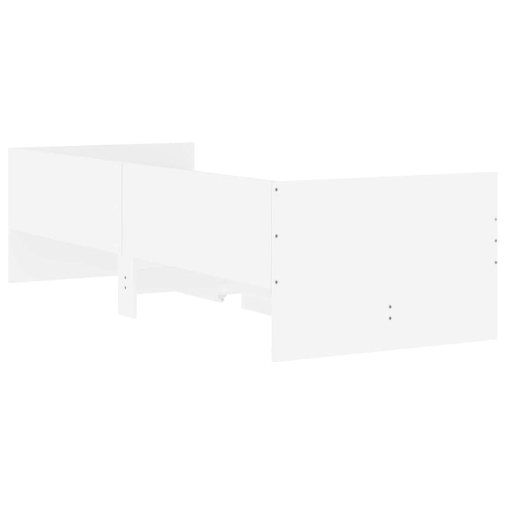 Sengestel med opbevaring Hvid 80 x 200 cm Konstrueret træ
