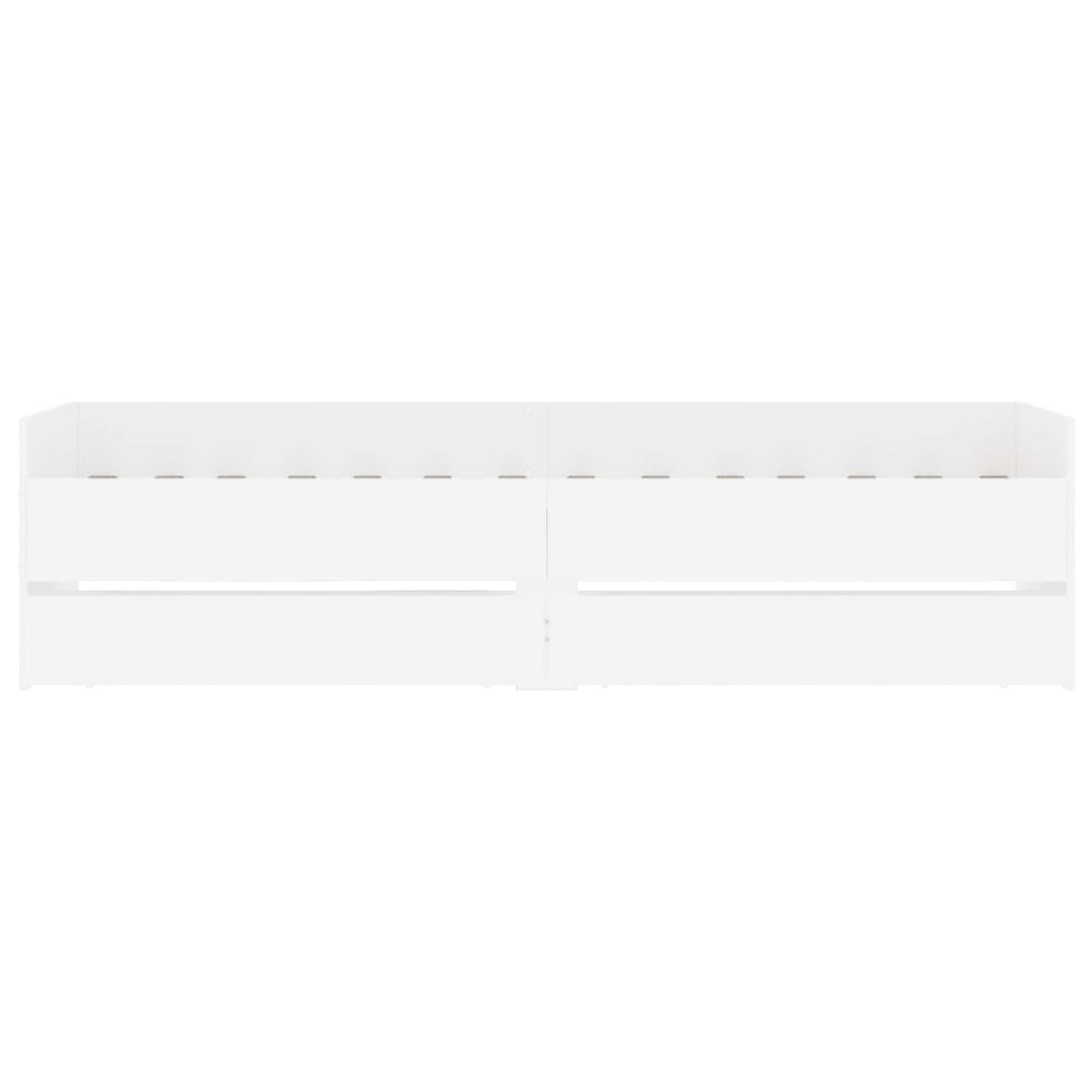 Sengestel med opbevaring Hvid 80 x 200 cm Konstrueret træ