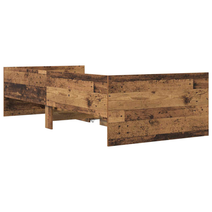 Sengestel med opbevaring Gammelt træ 80 x 200 cm