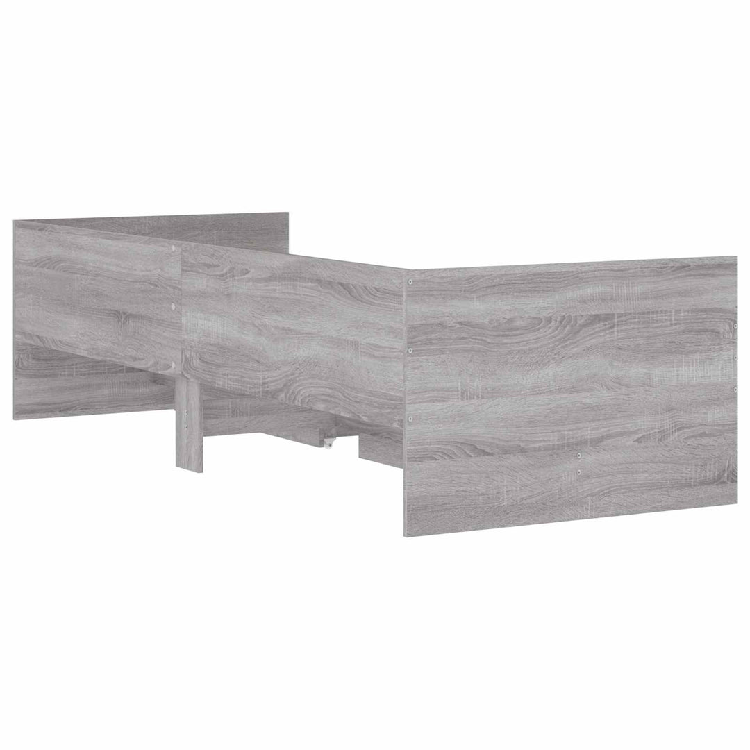 Sengestel med opbevaring Betongrå 80 x 200 cm Konstrueret træ