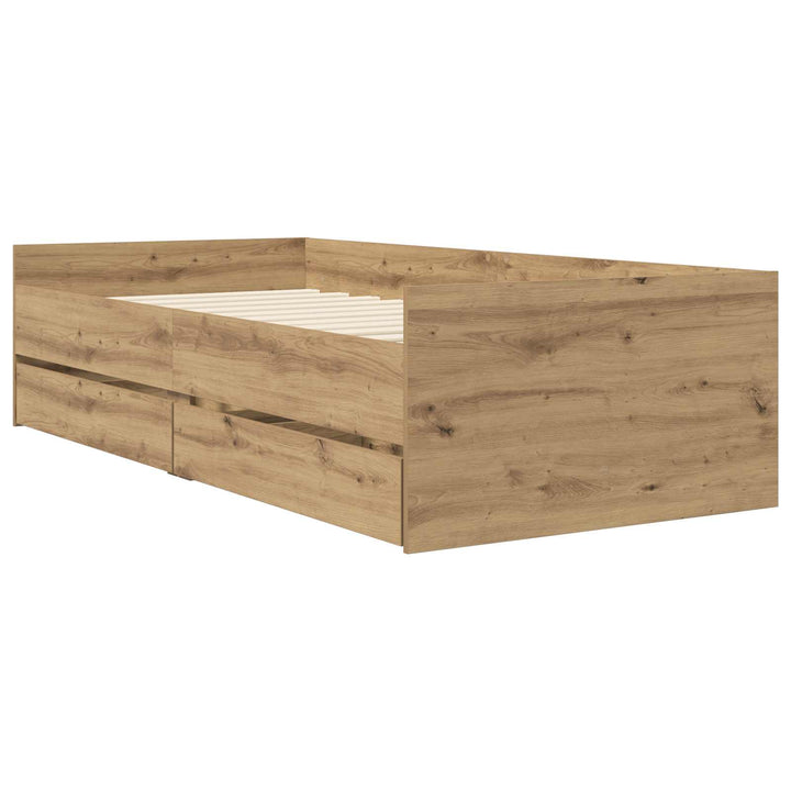 Sengestel med opbevaring Artisan-eg 80 x 200 cm Konstrueret træ