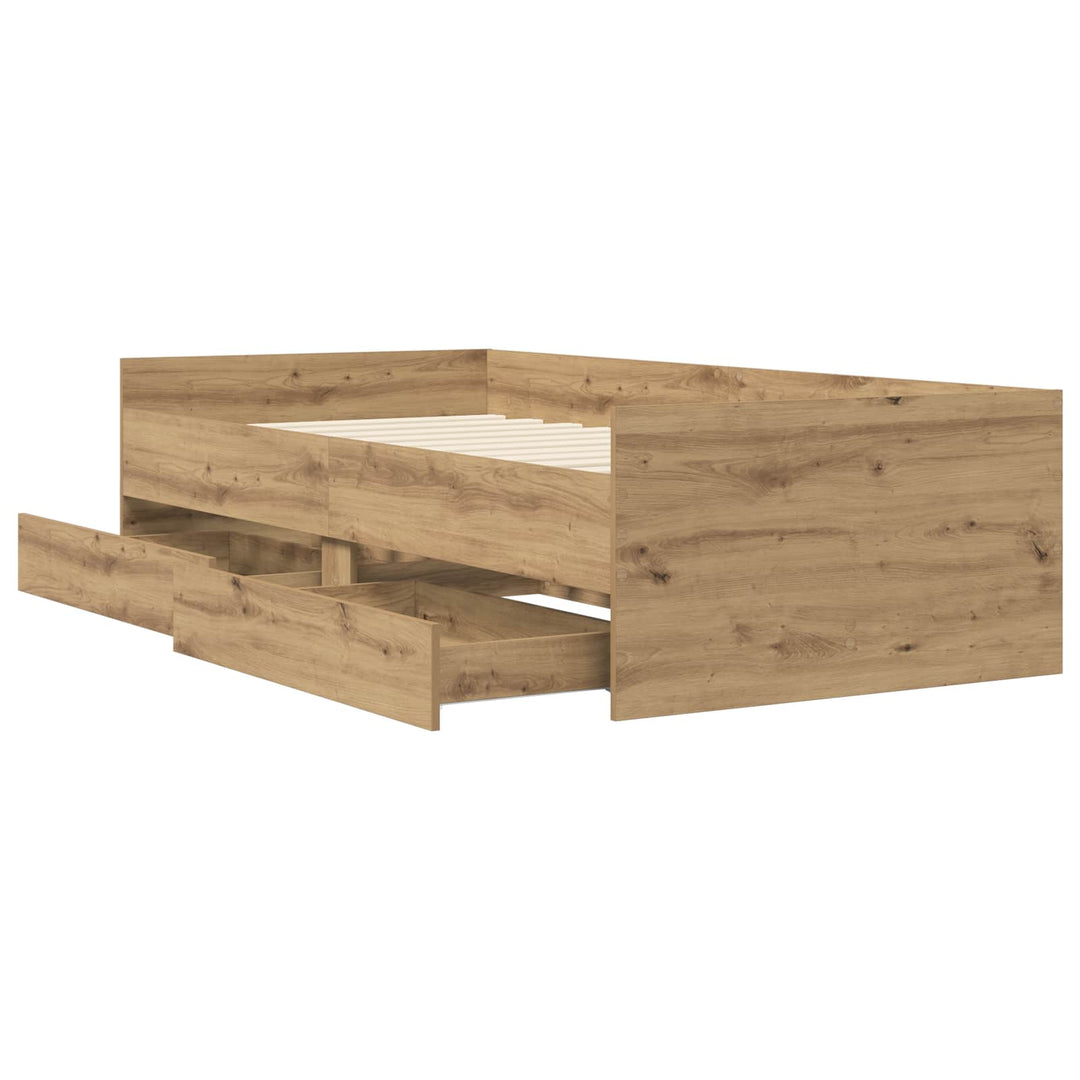 Sengestel med opbevaring Artisan-eg 80 x 200 cm Konstrueret træ