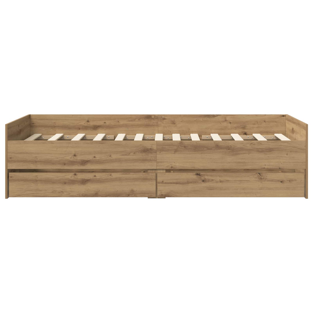 Sengestel med opbevaring Artisan-eg 80 x 200 cm Konstrueret træ