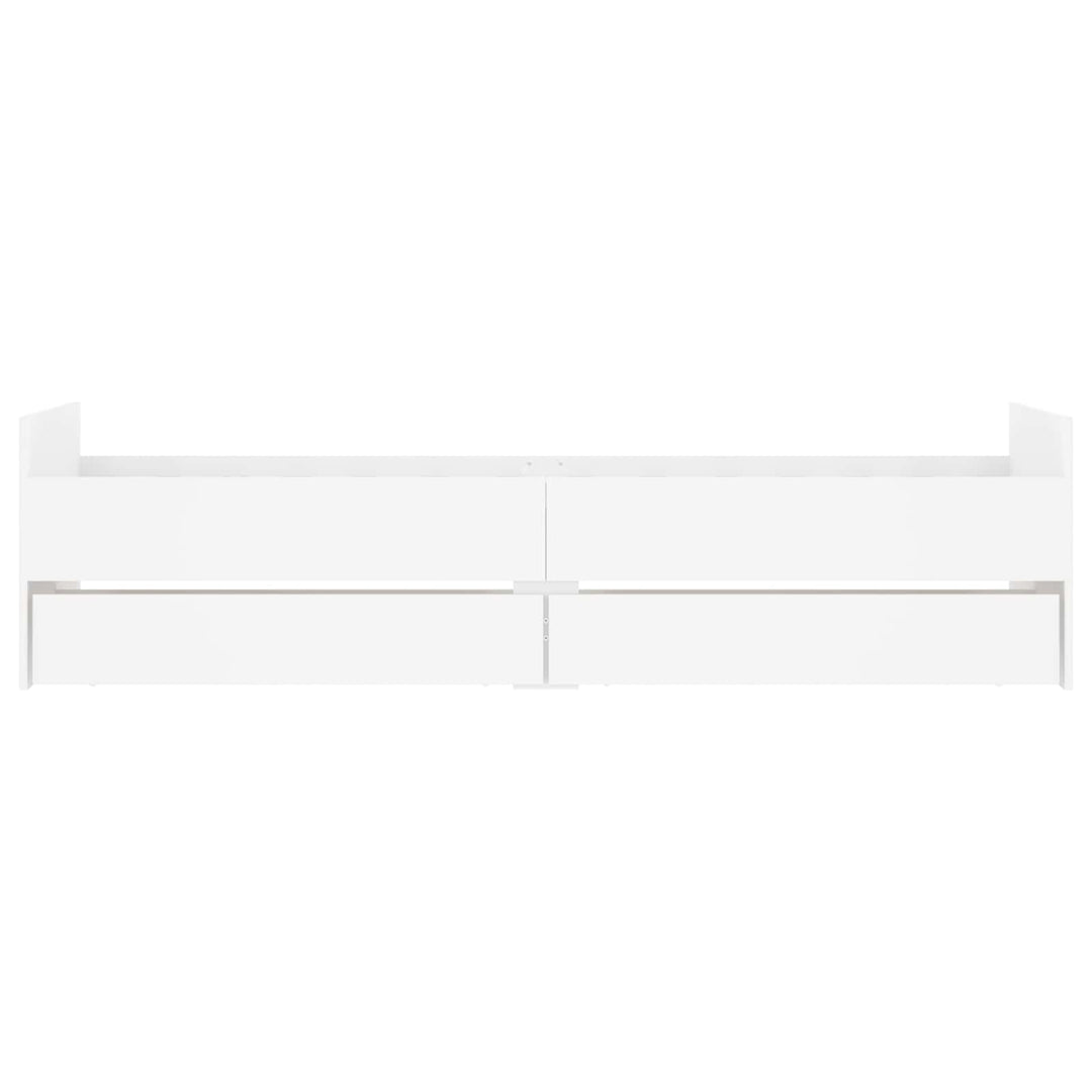 Sengestel med opbevaring Hvid 80 x 200 cm Konstrueret træ