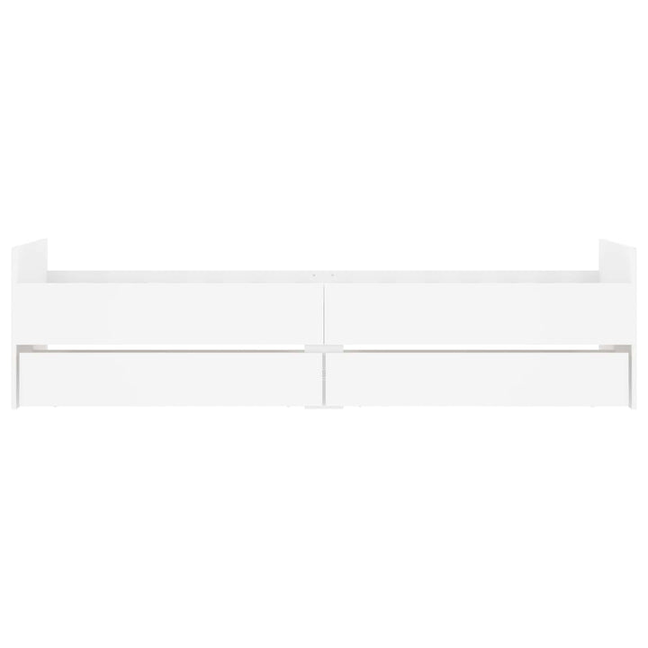 Sengestel med opbevaring Hvid 80 x 200 cm Konstrueret træ