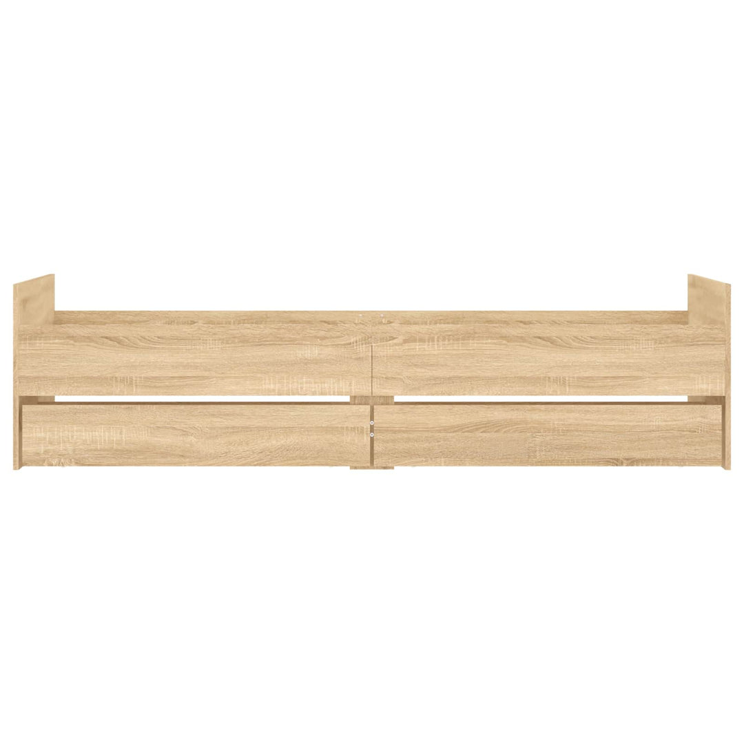 Sengestel med opbevaring Sonoma-eg 80 x 200 cm Konstrueret træ