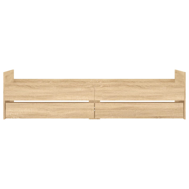 Sengestel med opbevaring Sonoma-eg 80 x 200 cm Konstrueret træ