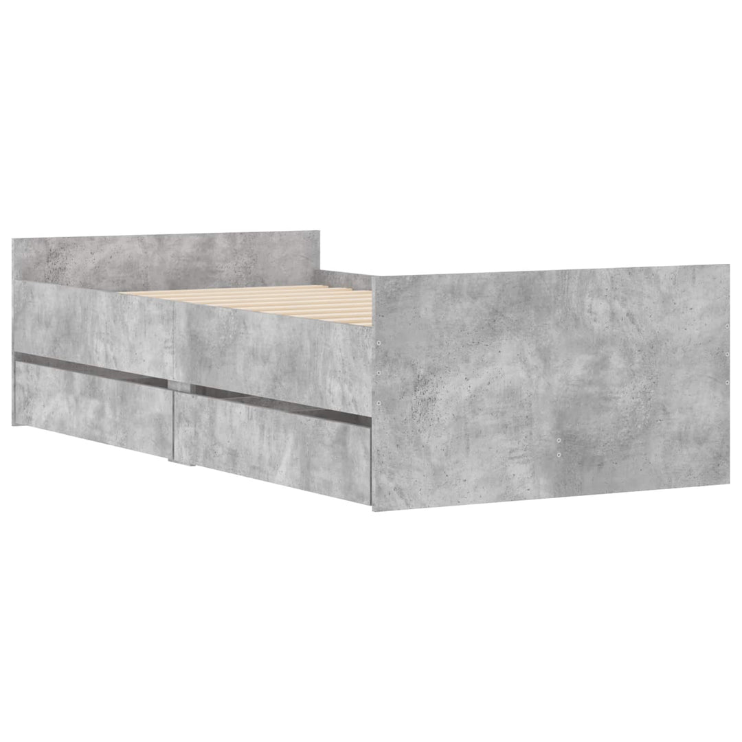 Sengestel med opbevaring Grå Sonoma 80 x 200 cm Konstrueret træ