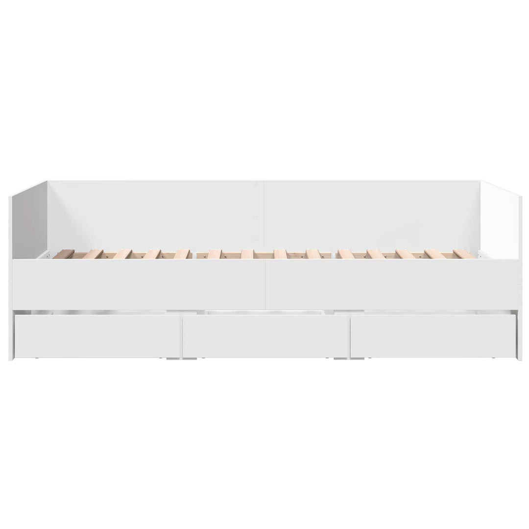 Sengestel med opbevaring Hvid 80 x 200 cm Konstrueret træ