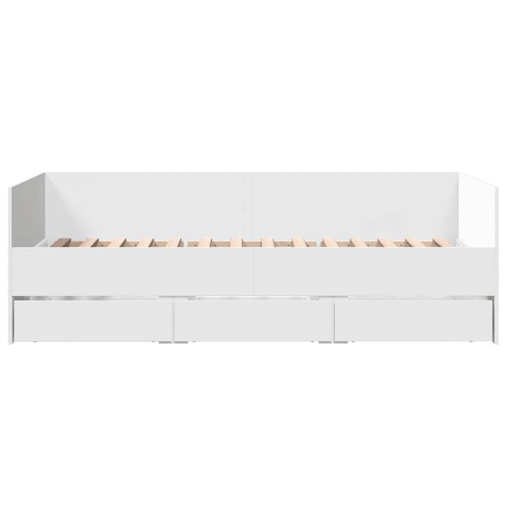 Sengestel med opbevaring Hvid 80 x 200 cm Konstrueret træ