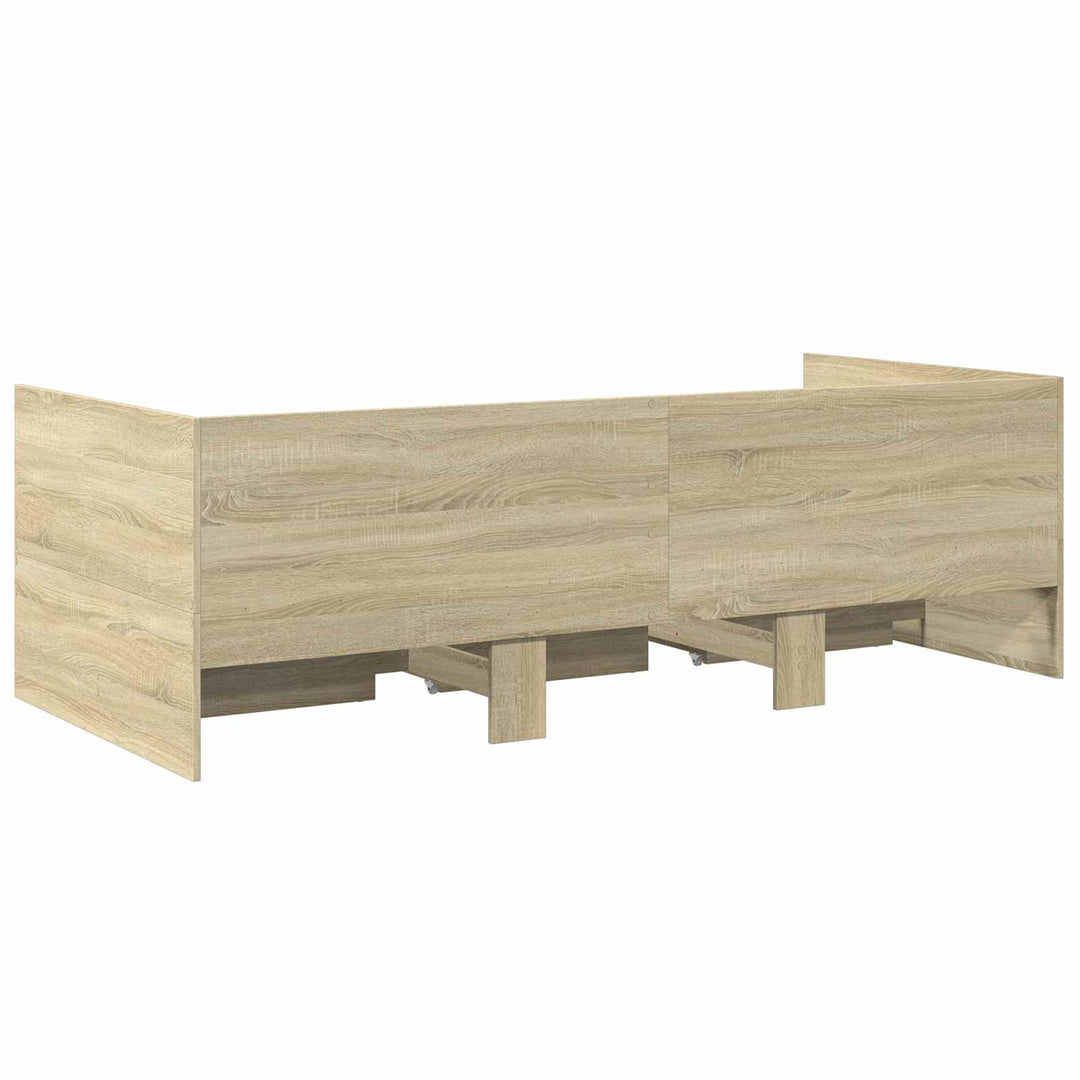 Sengestel med opbevaring Sonoma-eg 80 x 200 cm Konstrueret træ