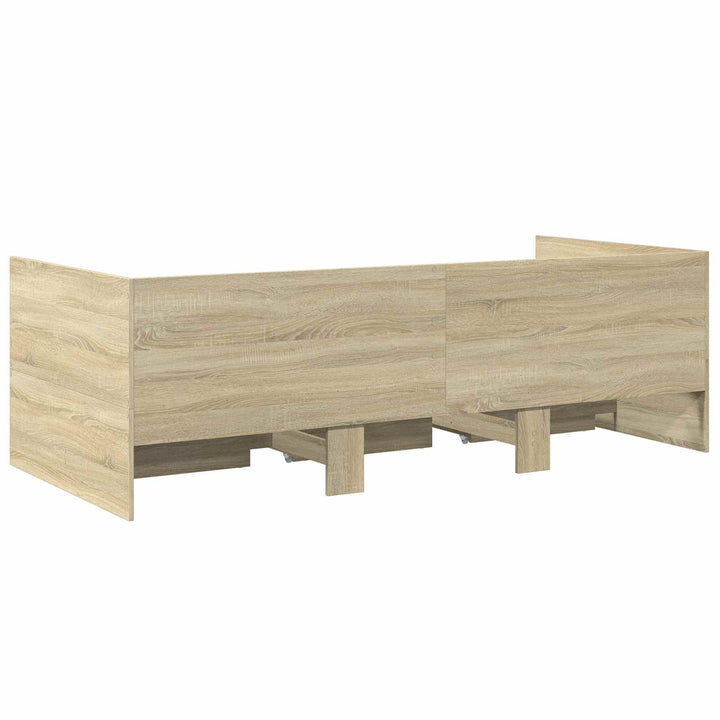Sengestel med opbevaring Sonoma-eg 80 x 200 cm Konstrueret træ