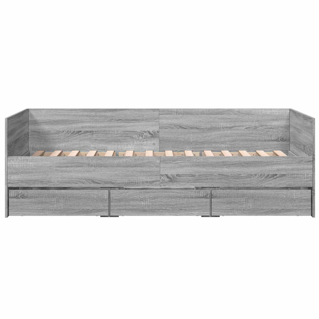 Sengestel med opbevaring Grå Sonoma 80 x 200 cm Konstrueret træ