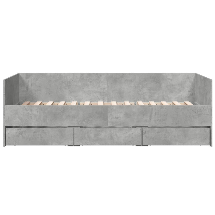Sengestel med opbevaring Betongrå 80 x 200 cm Konstrueret træ