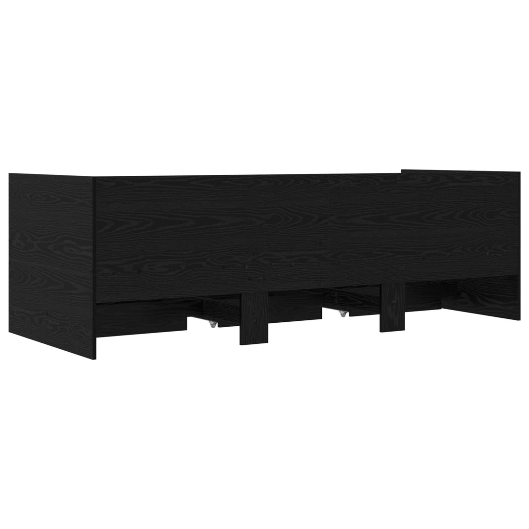 Sengestel med opbevaring Sort eg 80 x 200 cm Konstrueret træ