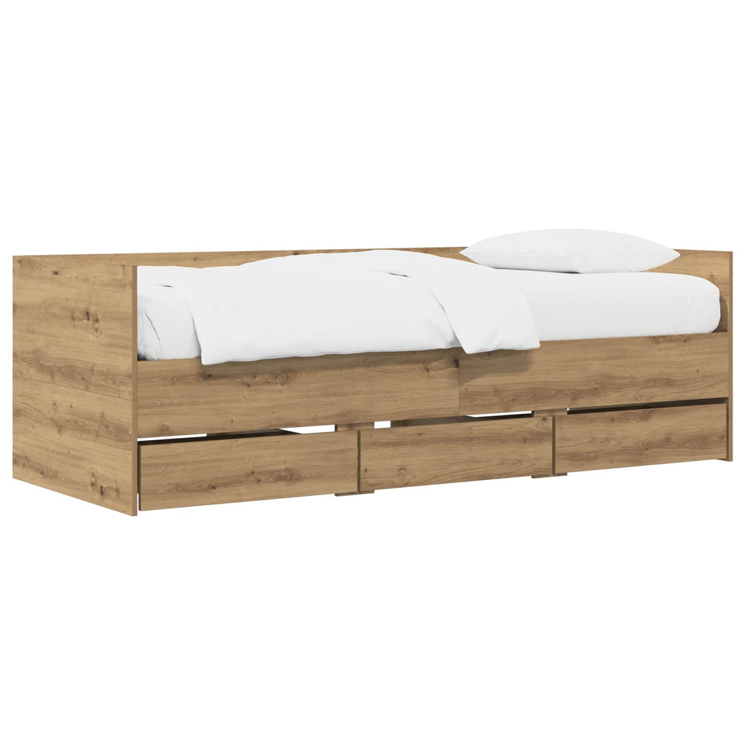 Daybed med skuffe med hovedgærde Artisan-eg Konstrueret træ