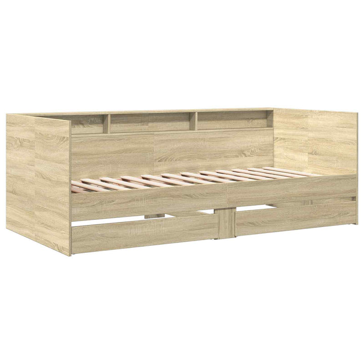 Sengestel med opbevaring Sonoma-eg 80 x 200 cm Konstrueret træ