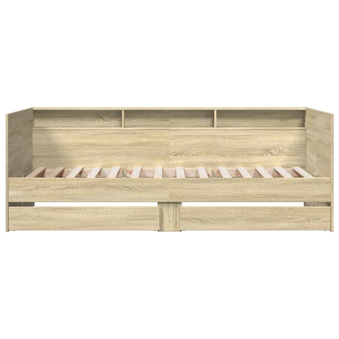 Sengestel med opbevaring Sonoma-eg 80 x 200 cm Konstrueret træ