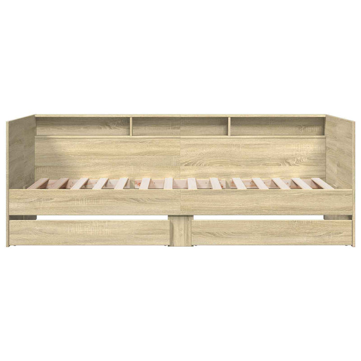 Sengestel med opbevaring Sonoma-eg 80 x 200 cm Konstrueret træ