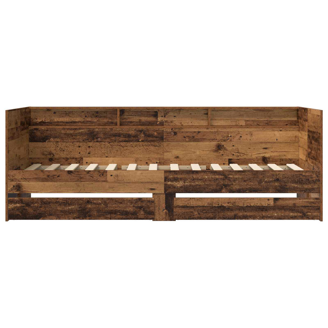 Sengestel med opbevaring Gammelt træ 80 x 200 cm