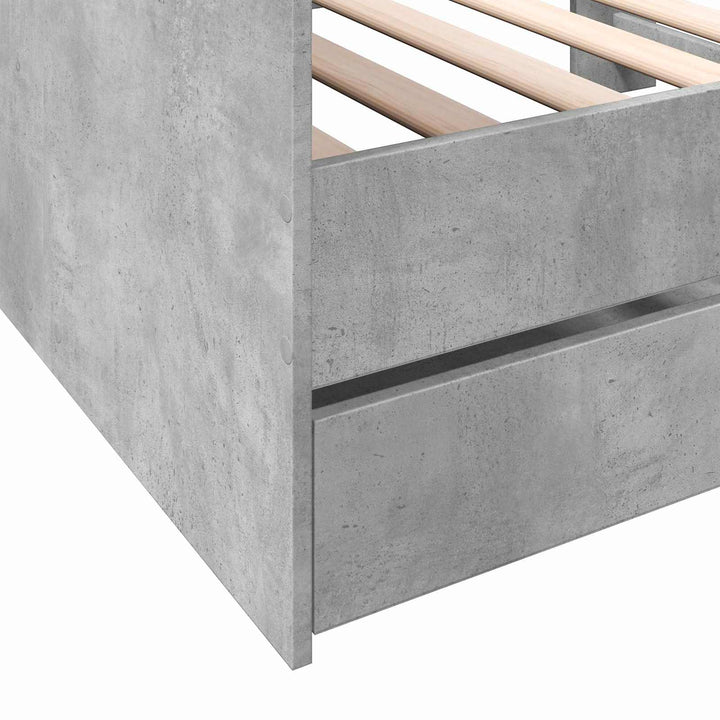 Sengestel med opbevaring Betongrå 80 x 200 cm Konstrueret træ