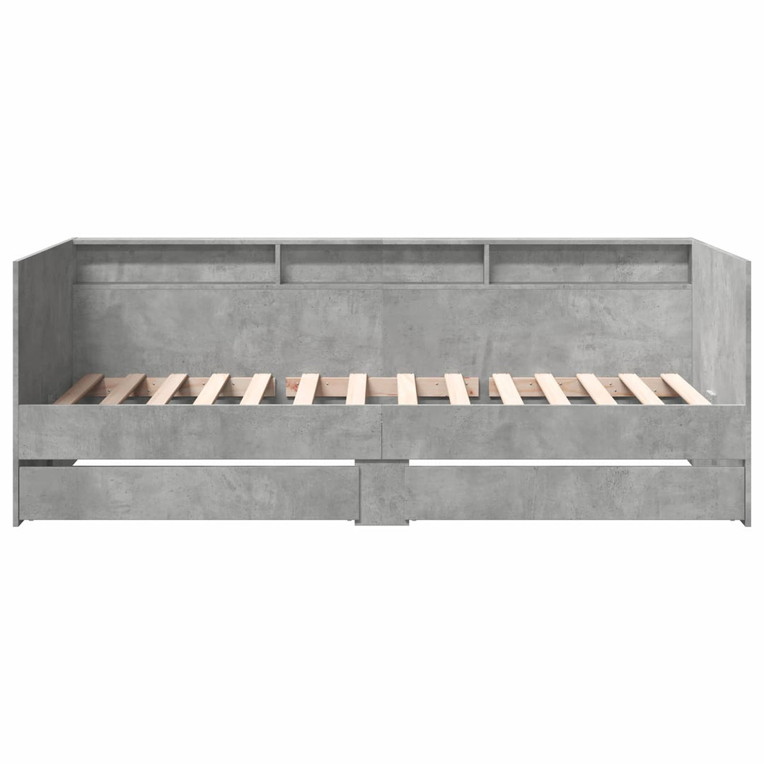 Sengestel med opbevaring Betongrå 80 x 200 cm Konstrueret træ