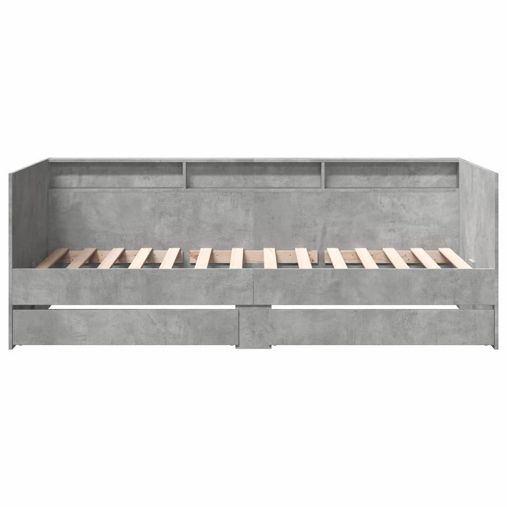 Sengestel med opbevaring Betongrå 80 x 200 cm Konstrueret træ
