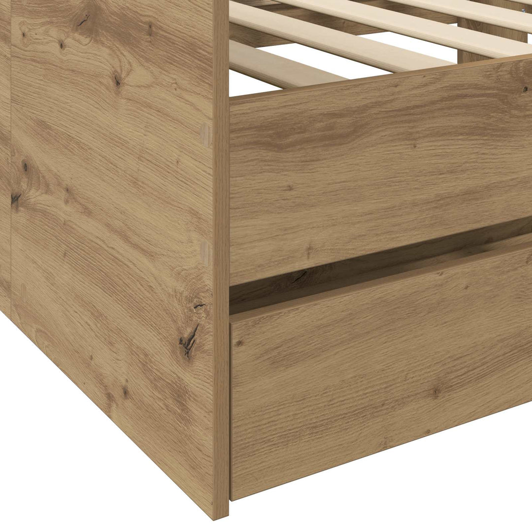 Daybed med skuffe med hylde Artisan-eg Konstrueret træ