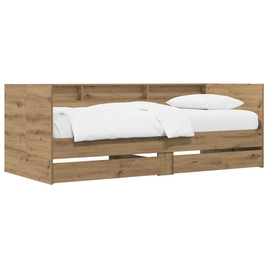 Daybed med skuffe med hylde Artisan-eg Konstrueret træ
