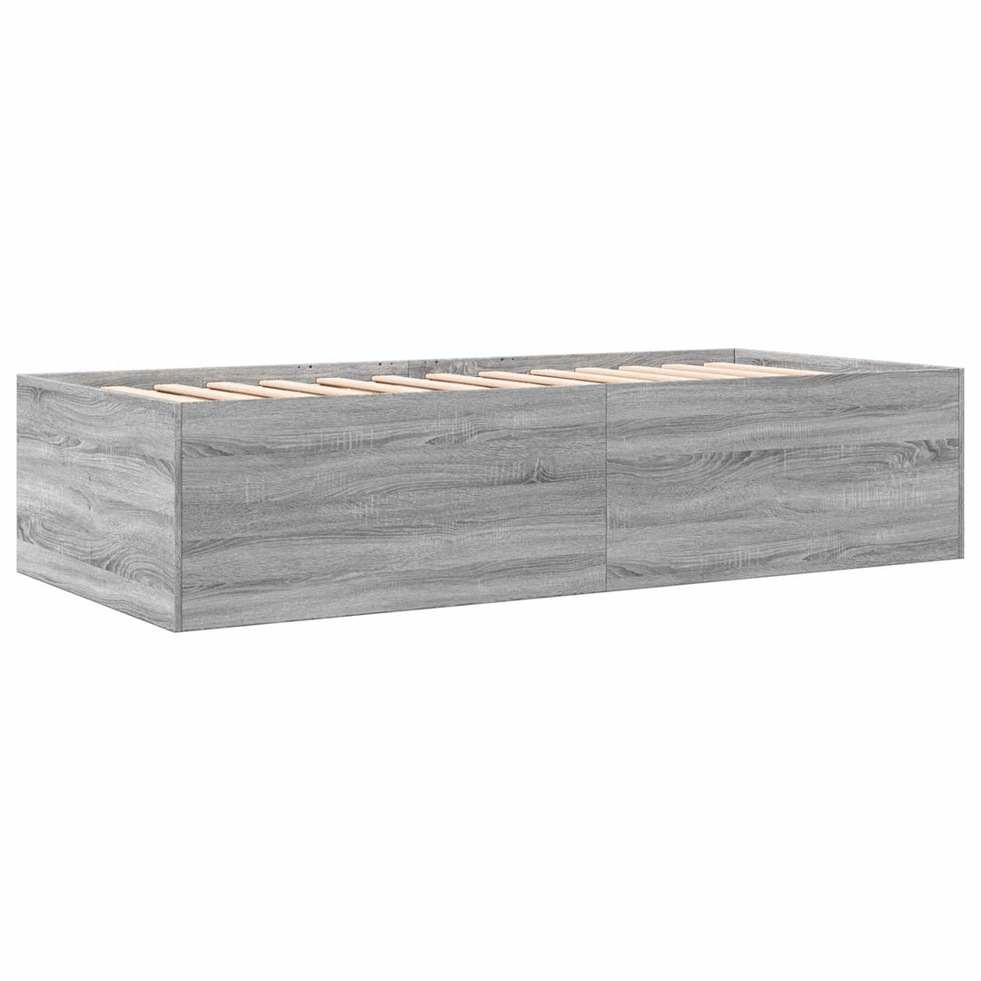 Sengestel med opbevaring Grå Sonoma 80 x 200 cm Konstrueret træ