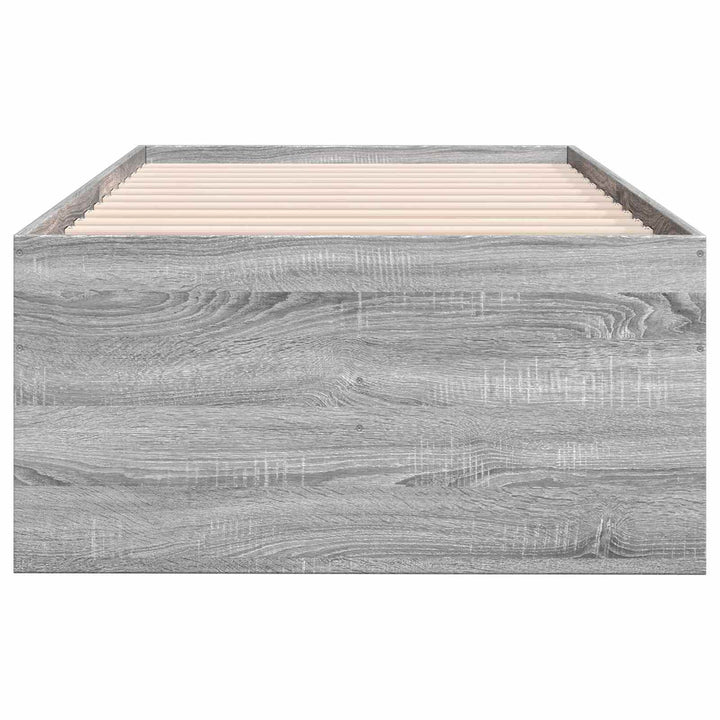 Sengestel med opbevaring Grå Sonoma 80 x 200 cm Konstrueret træ