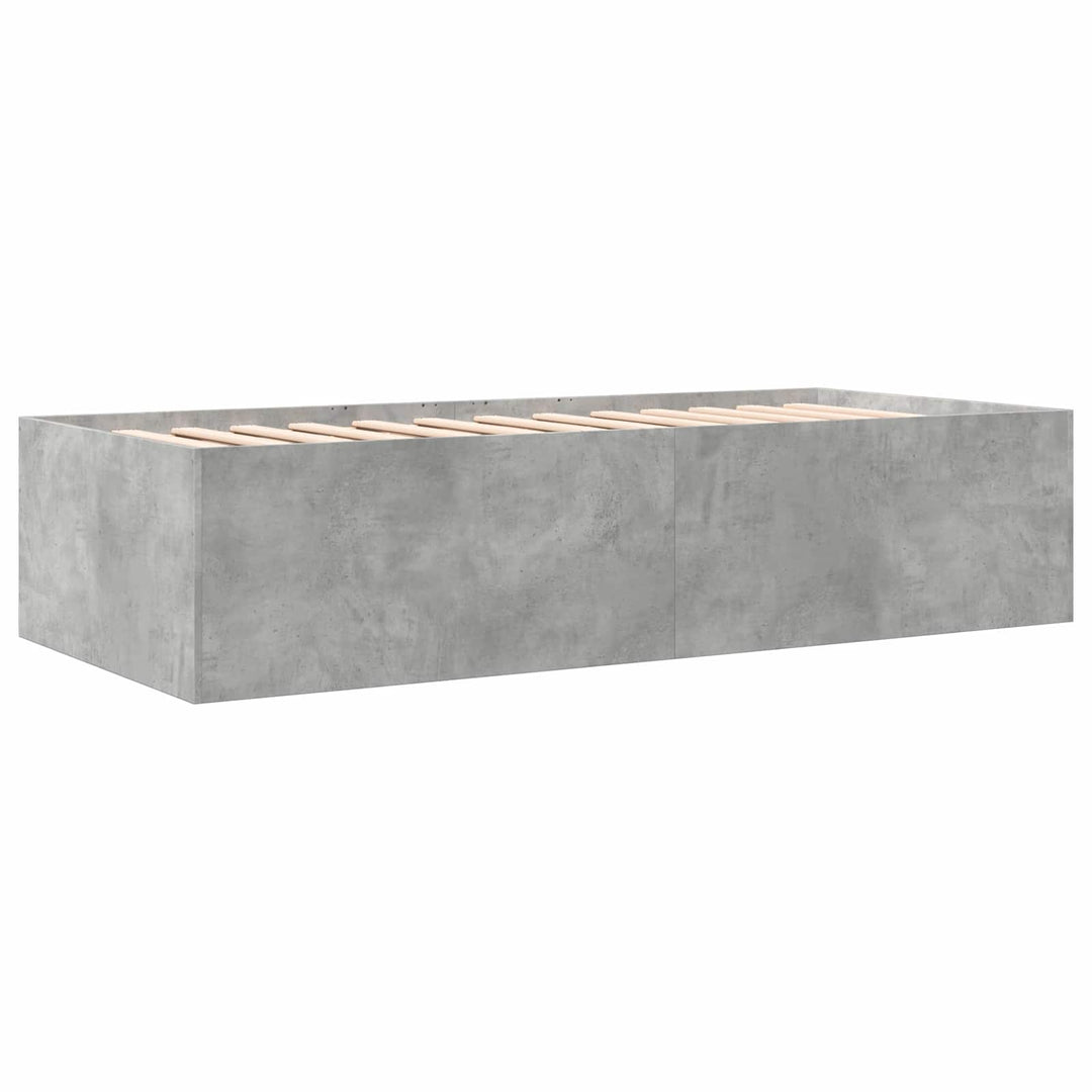 Sengestel med opbevaring Betongrå 80 x 200 cm Konstrueret træ