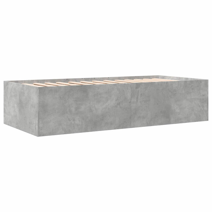 Sengestel med opbevaring Betongrå 80 x 200 cm Konstrueret træ