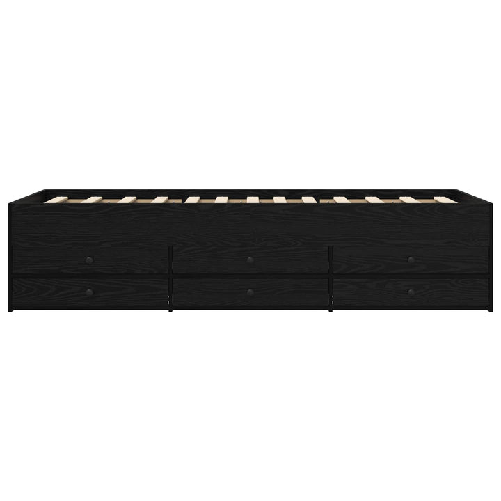 Sengestel med opbevaring Sort eg 80 x 200 cm Konstrueret træ