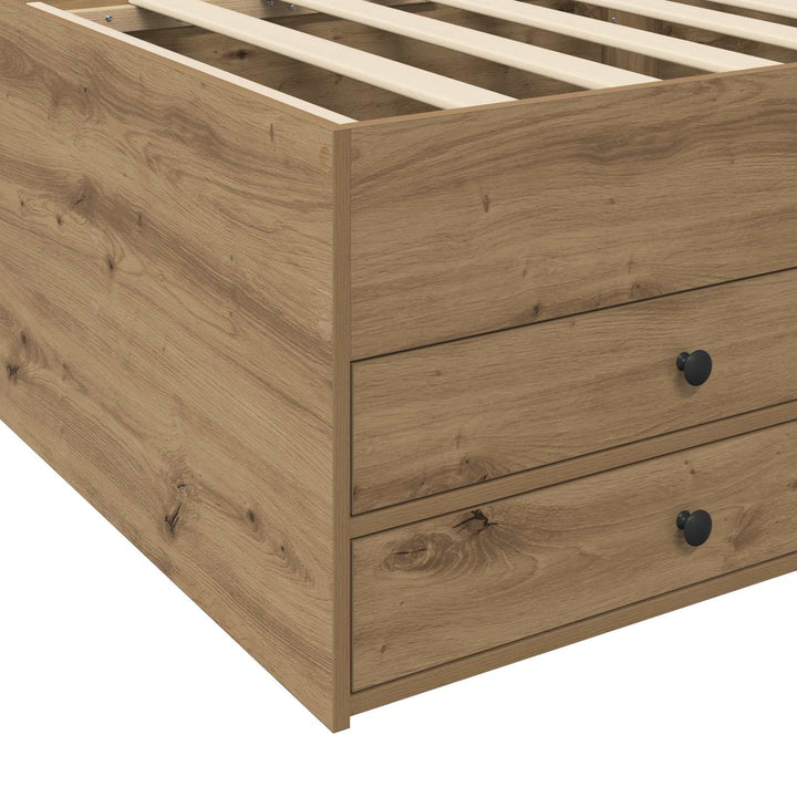 Sengestel med opbevaring Artisan-eg 80 x 200 cm Konstrueret træ