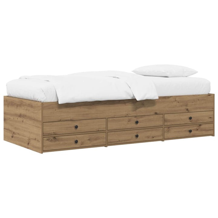 Sengestel med opbevaring Artisan-eg 80 x 200 cm Konstrueret træ