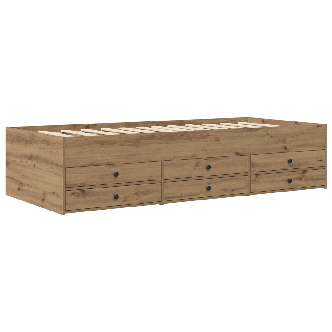Sengestel med opbevaring Artisan-eg 80 x 200 cm Konstrueret træ